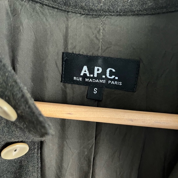 A.P.C. Forest Green Wool Blend Dress - Picture 3 of 6